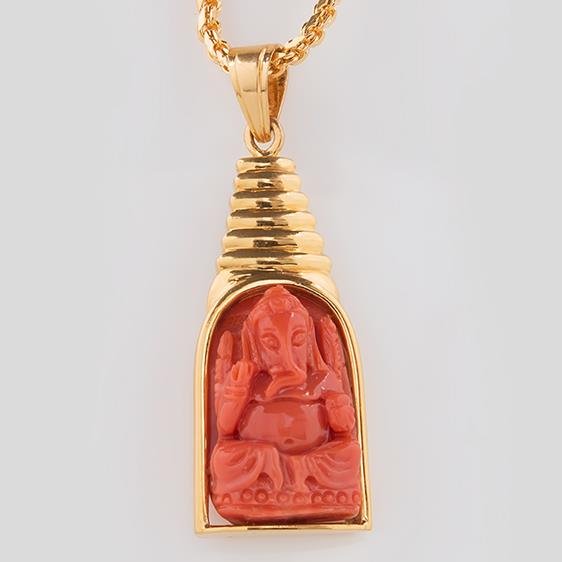 Coral Vinayagar Pendant